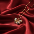New fashion silver butterflies design pendant with double layers chain necklace